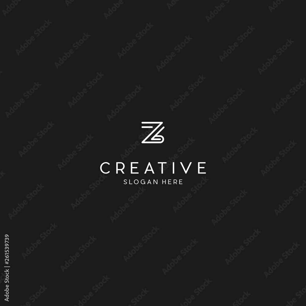 Creative letter Z minimalist logo design concept, Initial symbol for corporate business identity. Alphabet vector element Creative letter Z minimalist logo design concept, Initial symbol for corporate business identity. Alphabet vector element
