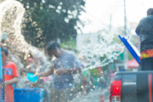 Photography Blurred of Thai Songkran Festival,Thai Songkran background