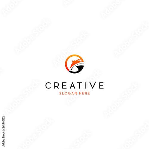 equestrian Horse racing logo template, Horse logo. Stable, farm, Valley ,Company, Race logo design.