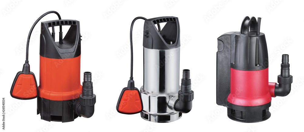 custom made wallpaper toronto digitalSet automatic drainage pumps with float pumping water from flooded rooms, holes, bore holes, basements. Isolated on white background. Set of 3. Application houses, country house, village, cottage.