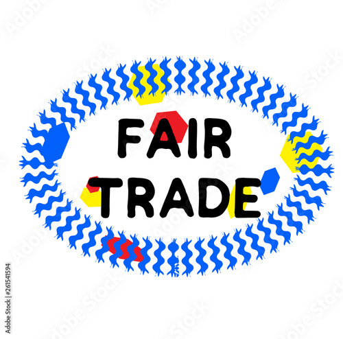 FAIR TRADE stamp on white