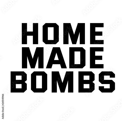 HOME MADE BOMBS stamp on white