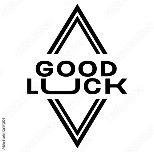 GOOD LUCK stamp on white