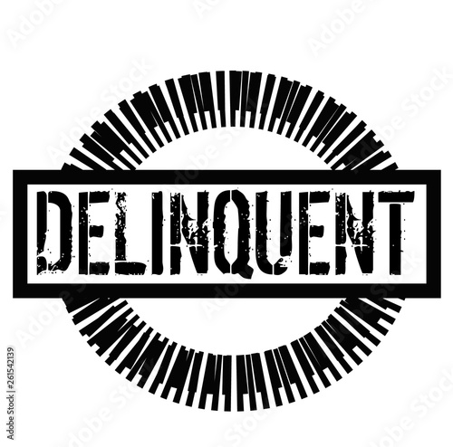 DELINQUENT stamp on white