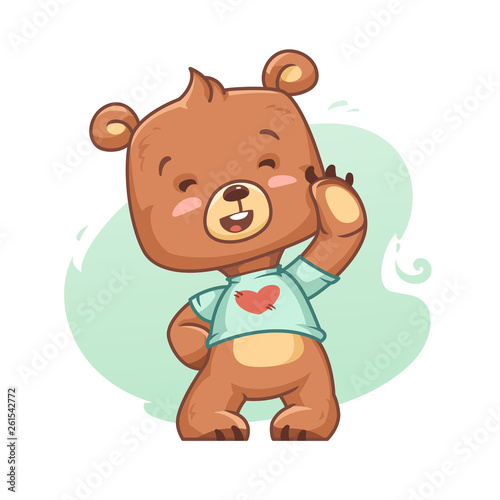 Cartoon Bear Cub Laughing