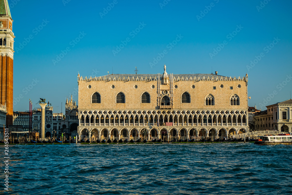 Doge's palace and Campanile on Piazza di San Marco in morning, Venice, Italy