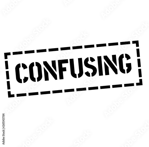 CONFUSING stamp on white