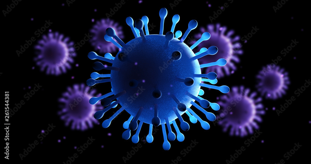 3D Virus And Bacteria Illustration Render. Microscopic View. Science concept. 3D Virus And Bacteria Illustration Render. Microscopic View. Science concept.
