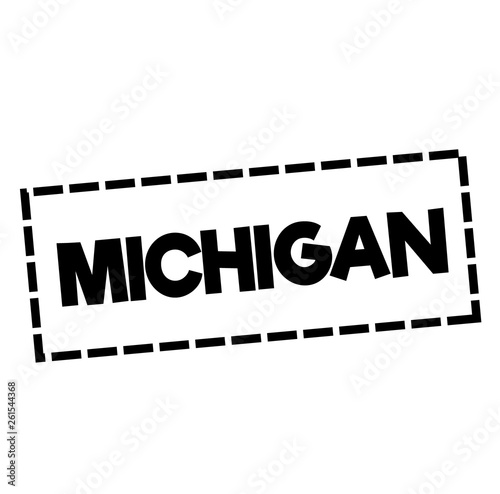 MICHIGAN stamp on white