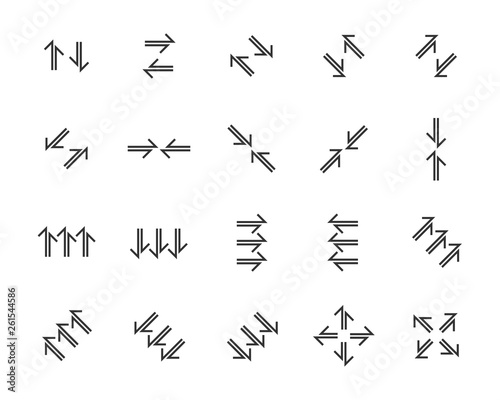 set of arrow icons  such as linear  curve  aiming  next