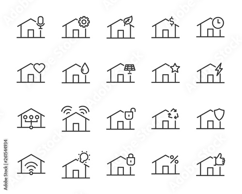 set of home icons, such as smart home, cloud, sale, wifi, tax, phone
