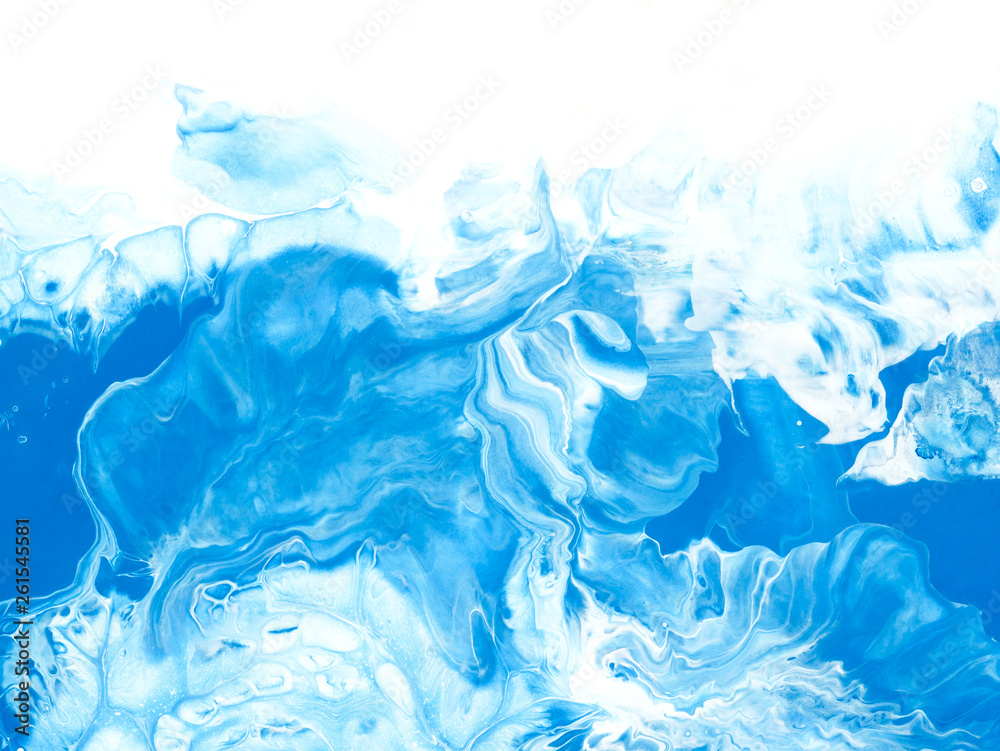 Blue creative abstract hand painted background, wallpaper, texture
