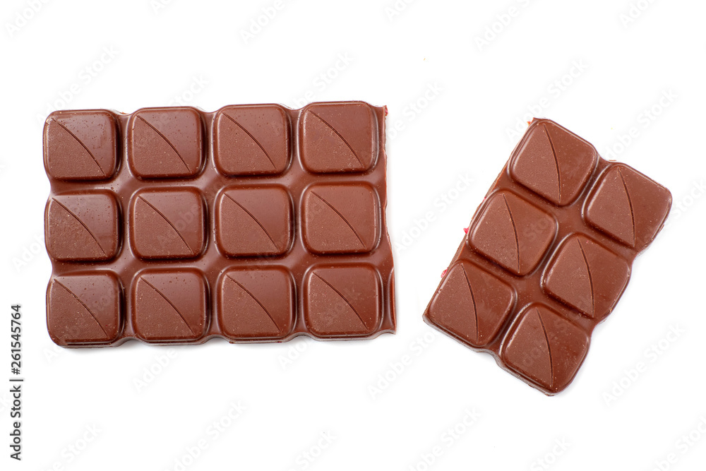 chocolate bar on white background