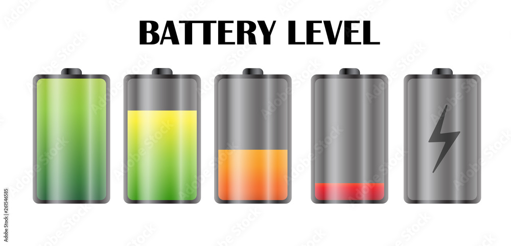 Power level icon on the smartphone battery. Power level icon on the smartphone battery.