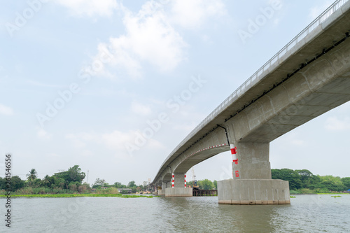 The bridge over the freshwater river is large and very long. © Chanin