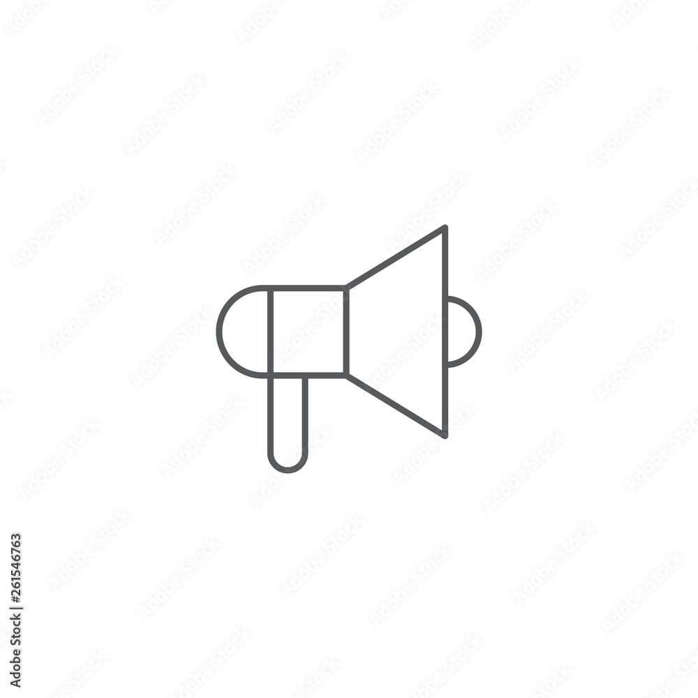 Icon megaphone or bullhorn Single Icon Graphic Design isolated on white background Icon megaphone or bullhorn Single Icon Graphic Design isolated on white background
