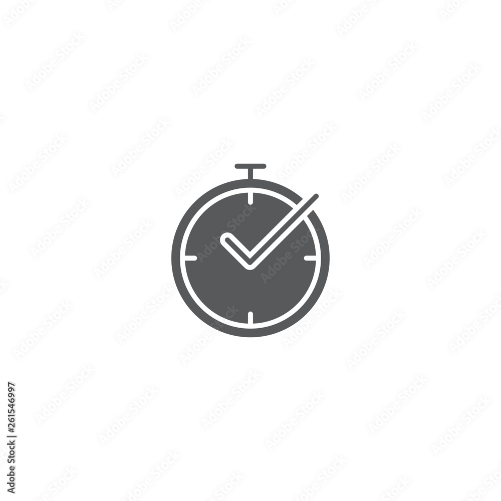 Check Time Icon Logo Design Element isolated on white background Check Time Icon Logo Design Element isolated on white background