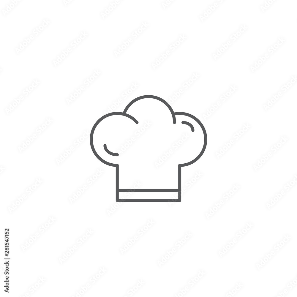 Chef hat line icon outline vector sign linear style pictogram isolated on white Chef hat line icon outline vector sign linear style pictogram isolated on white