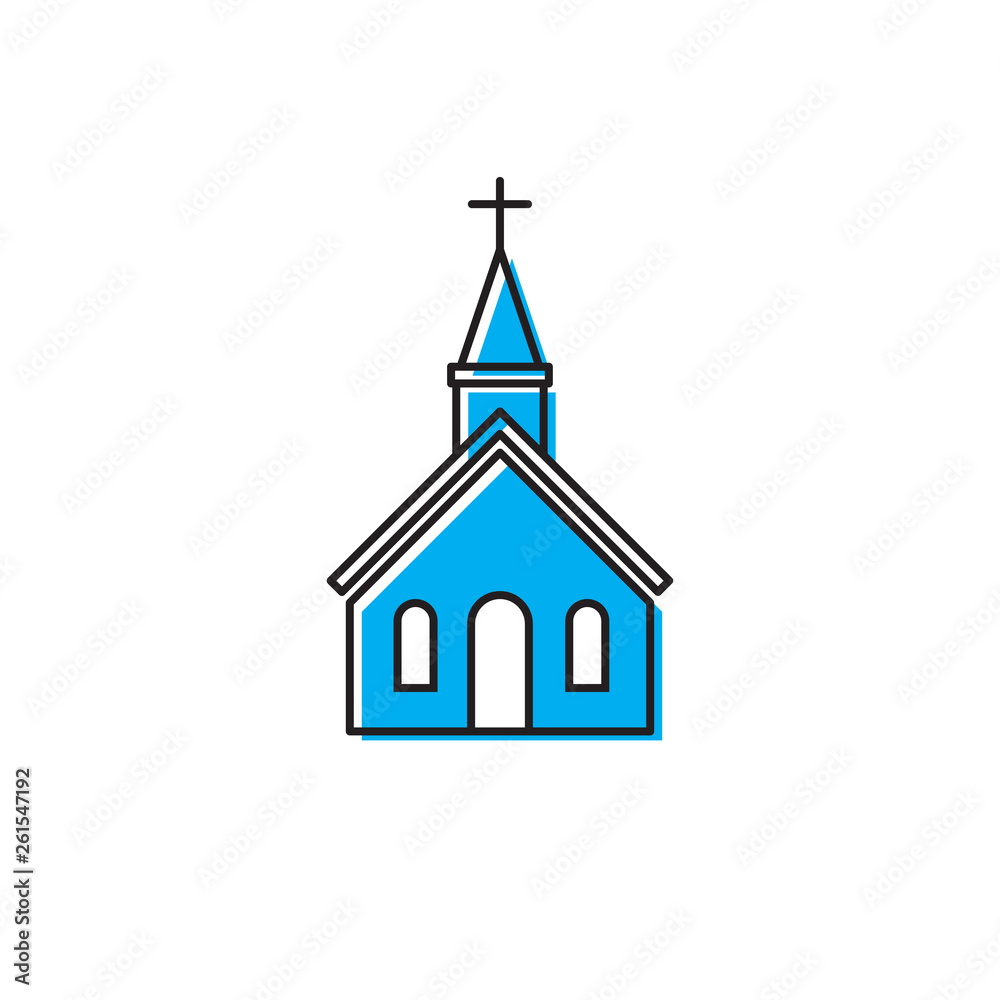 Church icon on white background Vector illustration