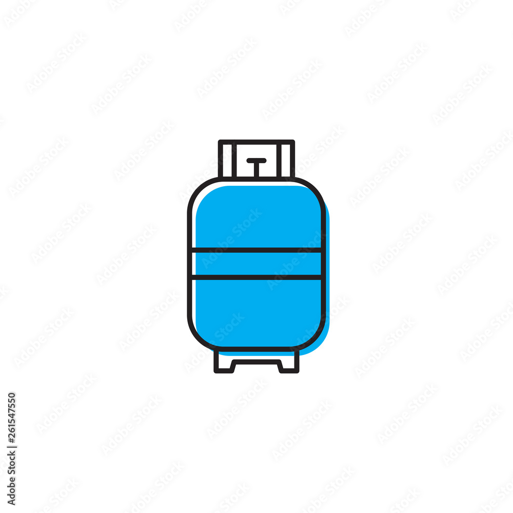 Vector icon gas cylinder for cooking isolated on white background Vector icon gas cylinder for cooking isolated on white background