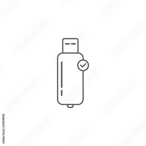 USB flash drive notification vector icon. filled flat sign for mobile concept and web design. USB connection technology simple solid icon. Symbol, logo illustration