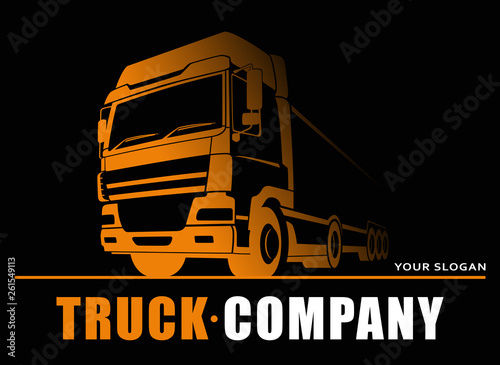 Truck Logo Transportation. Abstract Lines. Vector illustration