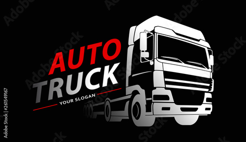 Truck Logo Transportation. Abstract Lines. Vector illustration