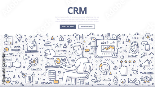 Customer Relationship Management Doodle Concept