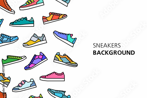 Sneakers background. isolated on white background