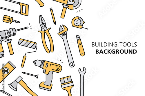 Building tools background. isolated on white background