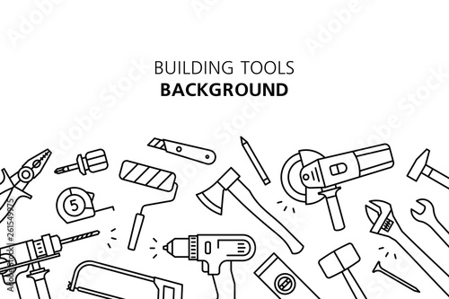 Building tools background. isolated on white background