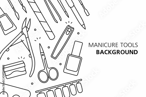 Manicure tools background. isolated on white background