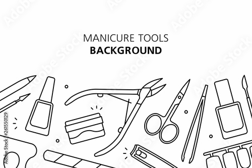 Manicure tools background. isolated on white background