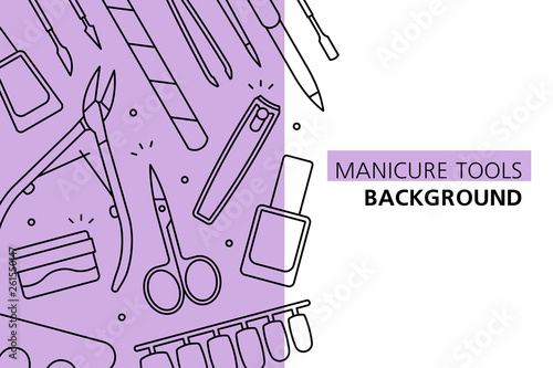 Manicure tools background. isolated on white background