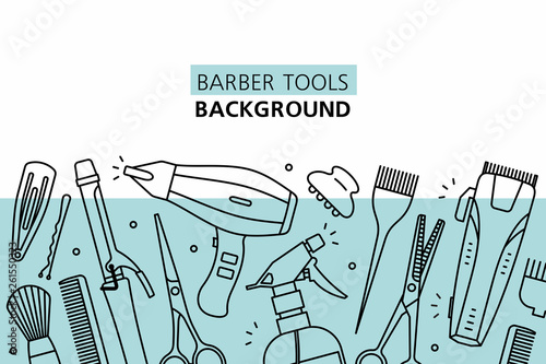 Barber tools background. isolated on white background