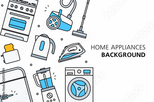 Home Appliances background. isolated on white background