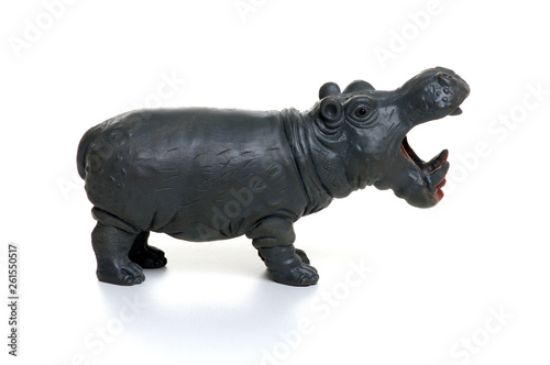 Toy hippopotamus  isolated on white © Alekss