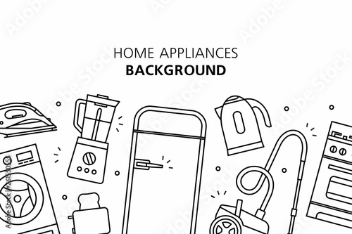 Home Appliances background. isolated on white background