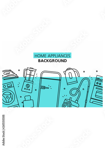 Home Appliances background. isolated on white background