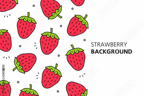 Strawberry background. isolated on white background