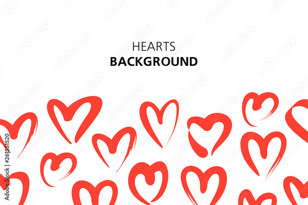 Hearts background. isolated on white background