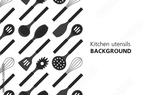 Kitchen utensils background. isolated on white background
