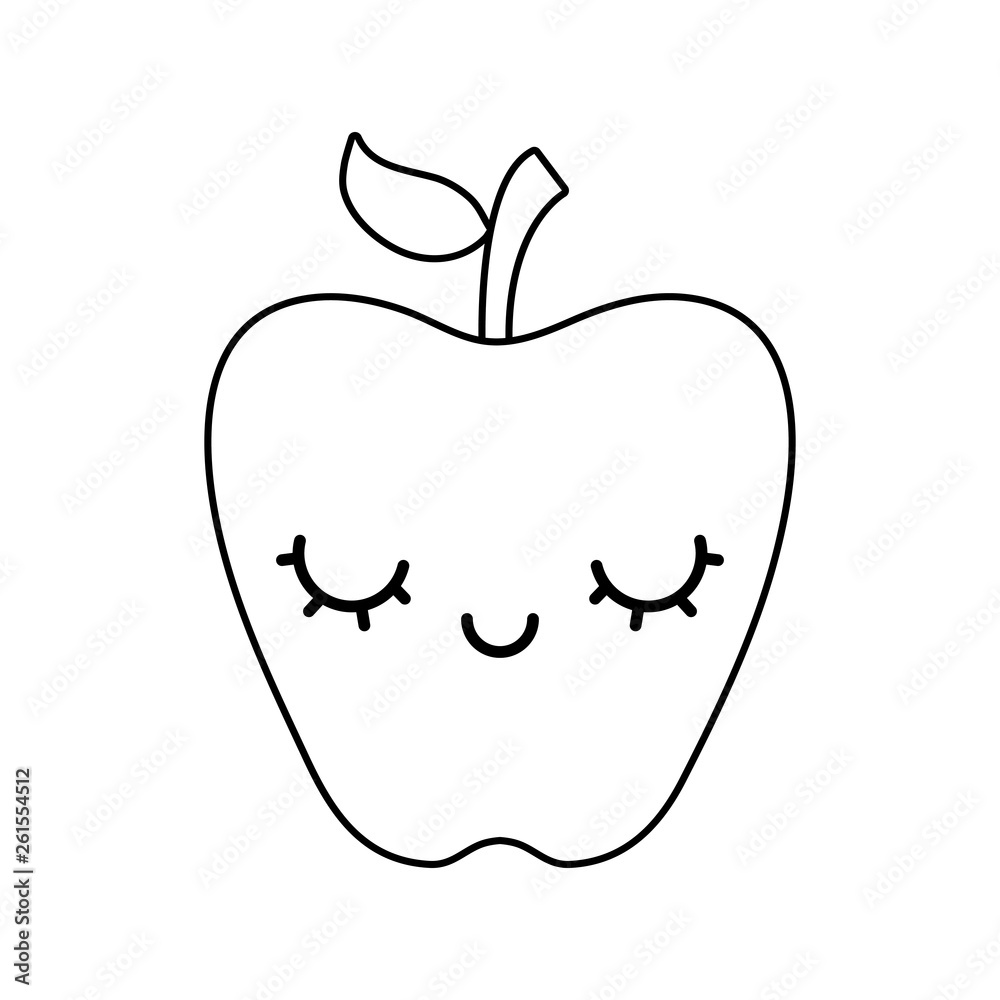 apple fruit kawaii character apple fruit kawaii character