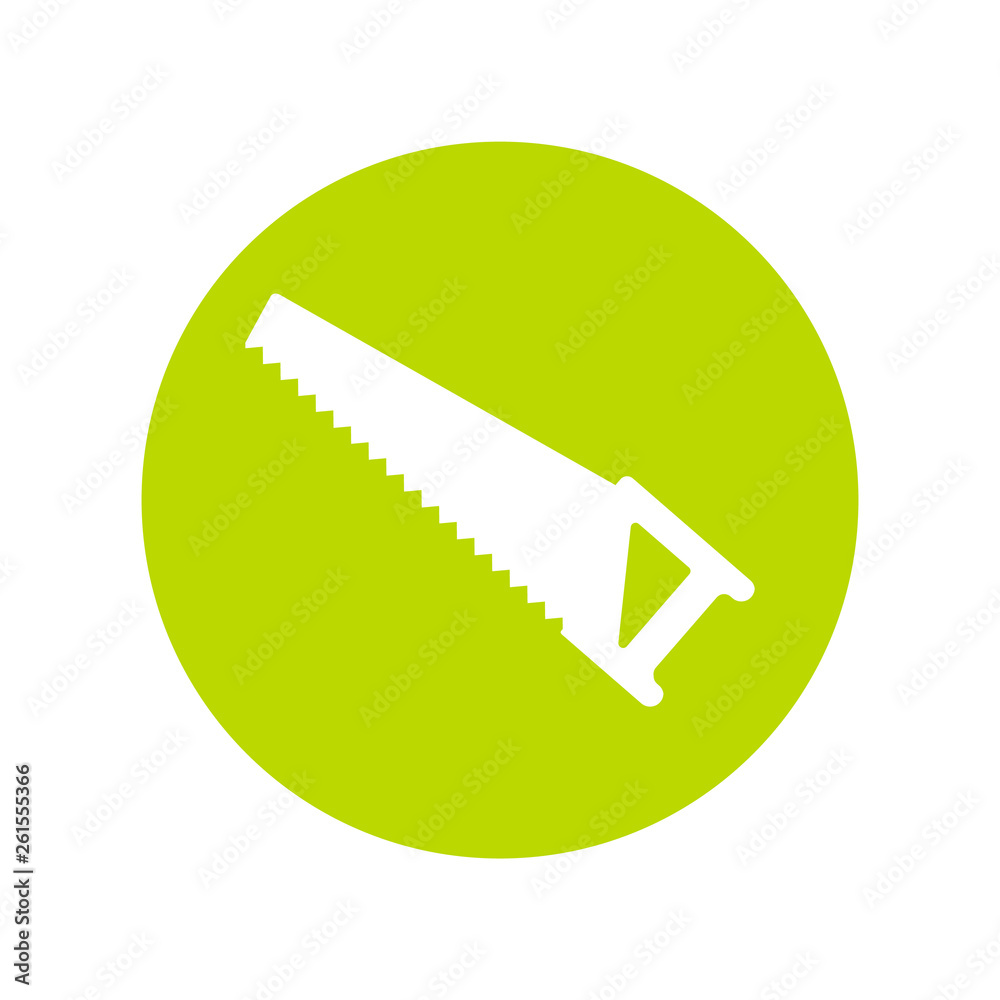 Saw vector icon silhouette. Garden watering tool, equipment in flat style