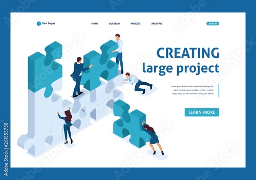 Isometric Young Entrepreneurs Team Working