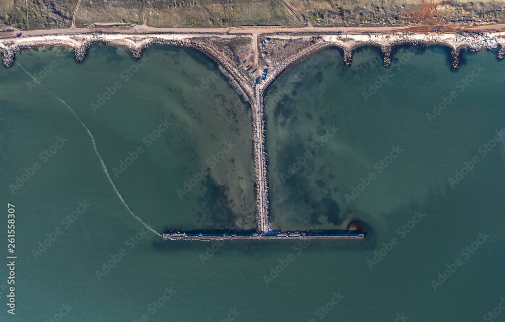 aerial view of the seawall