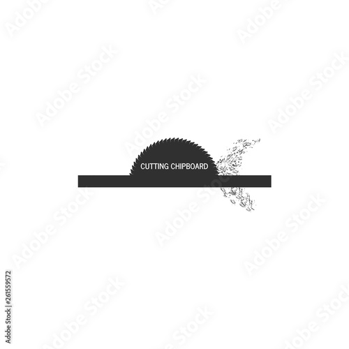 Cutting cutting chipboard. Vector illustration