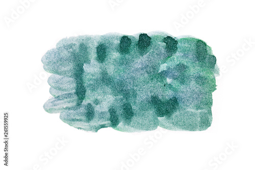 Abstract watercolor spot on white textured paper. Isolated. Hand-drawn background. Aquarelle brush stains on paper. For design, web, card, text, decoration, surfaces. Copy Space.