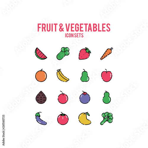 fruit and vegetables icon sets