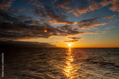 Colorful sunrise on Lake Michigan in Milwaukee, Wisconsin photo
